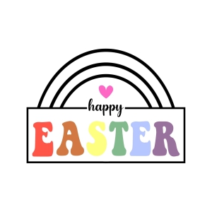 Happy Easter Rainbow SVG Easter Day SVG