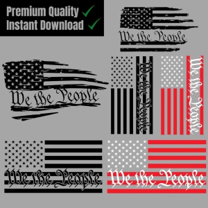 We The People Flag SVG Bundle for Cricut and Sihouette USA SVG