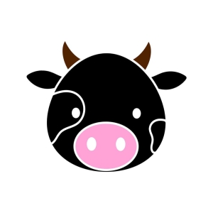 Cute Cow Face SVG Cut & Clipart Files Wild & Jungle Animals SVG