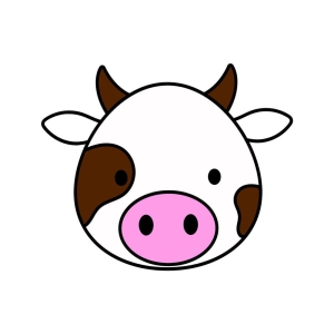 Cute Cow Face SVG, Colorful Cow Face Wild & Jungle Animals SVG