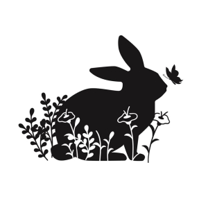Floral Bunny SVG Cut File, Easter Flower Bunny SVG Easter Day SVG
