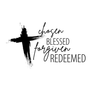 Chosen Blessed Forgiven Redeemed SVG, Distressed Cross SVG Christian SVG