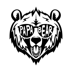 Papa Bear SVG Cut File, Instant Download Father's Day SVG