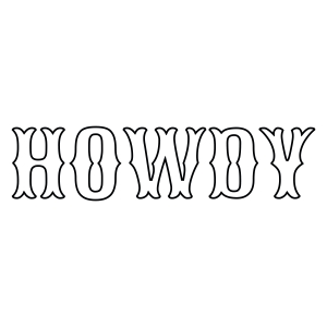 Howdy Outline SVG, Cowboy SVG Cut File USA SVG