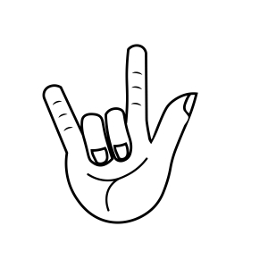 I Love You Hand Sign SVG, Instant Download Symbols