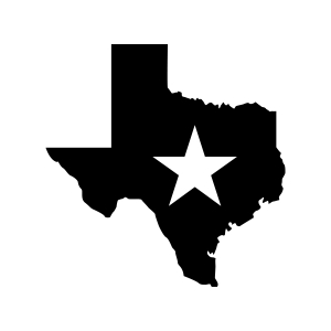 Texas Map with Star SVG File for Cricut and Silhouette Texas SVG