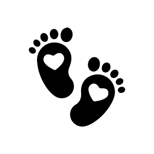 Baby Feet with Heart SVG, Newborn SVG Instant Download Baby SVG