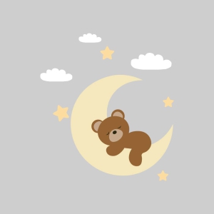 Bear On Moon SVG, Baby Sleeping SVG Digital Download Baby SVG
