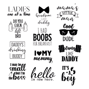 Baby Onesie SVG Bundle, Baby Toddler Quotes SVG Vector Files Baby SVG