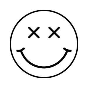 Cross Smiley Face Emoji SVG, Crossed Eyes SVG Clipart Vector Illustration