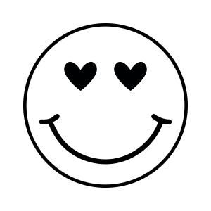 Heart Eyes Smiley Face SVG, Heart Eyes Emoji SVG Instant Download Vector Illustration