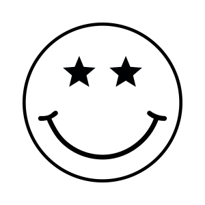 Star Eyes Smiley Face SVG, Star Smile Emoji SVG Vector Files Vector Illustration