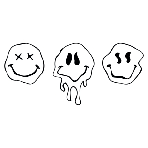Melted Smiley Faces SVG Bundle, Drippy Smile SVG Bundle Digital Download Vector Illustration