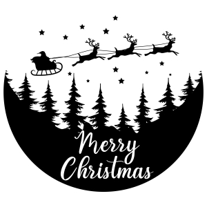 Santa Sleight Scene SVG, Merry Christmas SVG Clipart Vector Files Christmas SVG