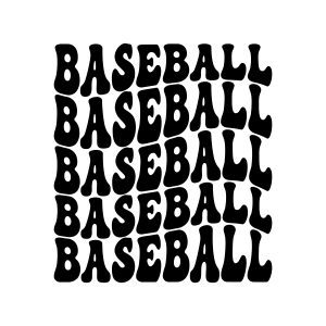 Wavy Stacked Baseball SVG Design, Baseball SVG Vector Files Baseball SVG