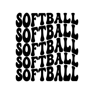 Softball Wavy Text SVG Clipart, Softball for Shirt SVG Instant Download Baseball SVG