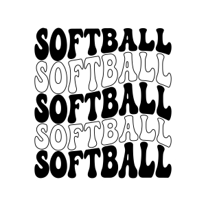 Softball with Wavy Text SVG, Softball SVG Clipart Instant Download Baseball SVG