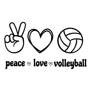 Peace Love Volleyball SVG, Instant Download Volleyball SVG