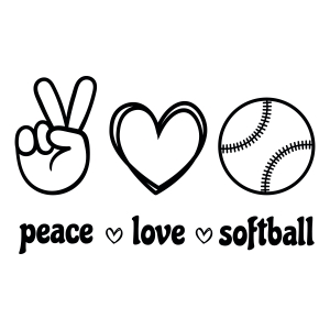 Peace Love Softball SVG, Softball Sublimation Design SVG Clipart Baseball SVG