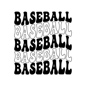 Wavy Text Baseball SVG, Instant Download Baseball SVG