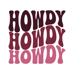 Howdy Wavy Text SVG, Cowboy Shirt SVG Digital Download Texas SVG