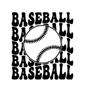 Baseball SVG Design, Retro Wavy Baseball SVG Instant Download Baseball SVG
