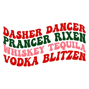 Dasher Dancer Prancer Retro SVG, Funny Christmas SVG Christmas SVG