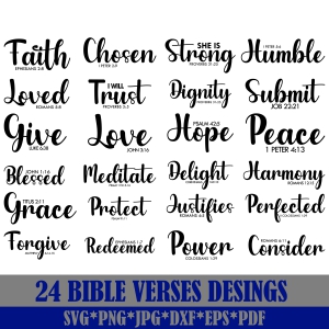 Bible Verses SVG Bundle, Christian Inspirational Saying SVG Christian SVG