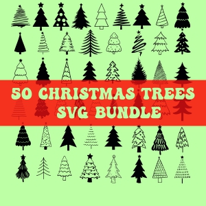 Christmas Trees Bundle SVG Cut & Clipart Files, Instant Download Christmas SVG