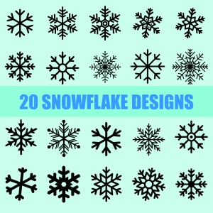 Snowflake Designs SVG Bundle, Snow SVG Clipart Files Christmas SVG