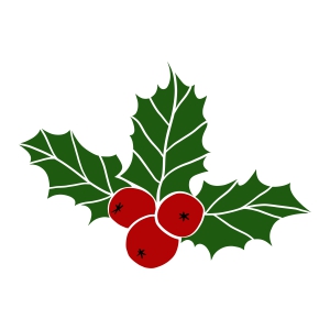 Holly Berries and Leaves SVG, Christmas SVG Vector Files Christmas SVG