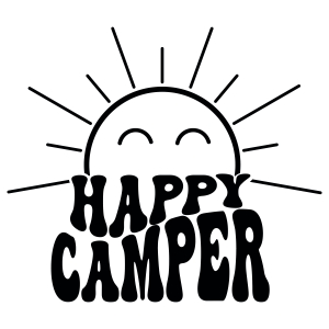 Happy Camper with Sun SVG, Camping SVG Vector Files Camping SVG