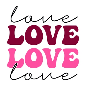 Love Retro SVG, Valentine's Day Design for DIY Projects Valentine's Day SVG