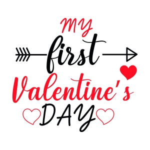 My First Valentine's Day SVG, Baby Onesie SVG Design Valentine's Day SVG