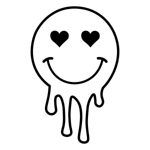 Smiley Melted Face With Heart Eyes SVG Digital Download Valentine's Day SVG