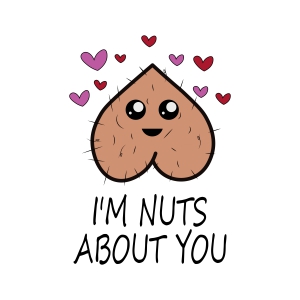 I'm Nuts About You SVG, Funny Valentine SVG Vector Files Valentine's Day SVG