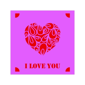 Valentine's Day Card SVG Cut File with Heart, Love You SVG Valentine's Day SVG