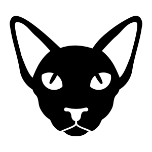 Sphynx Cat Face Silhouette SVG Cut File, Cat Clipart Pets SVG