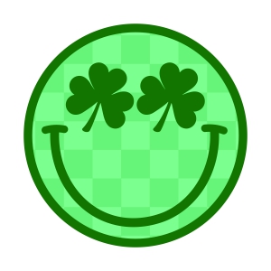 St Patty Smiley Face Checkered SVG, Retro Smile SVG St Patrick's Day SVG