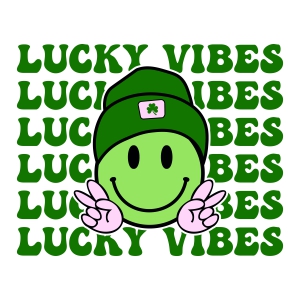 Lucky Vibes with Smiley Face SVG, St Patrick's Day Sublimation Sublimation SVG