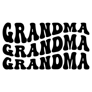 Grandma SVG, Wavy Retro Text SVG Clipart Mother's Day SVG