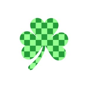 Checkered Clover Leaf SVG, Shamrock SVG Instant Download St Patrick's Day SVG