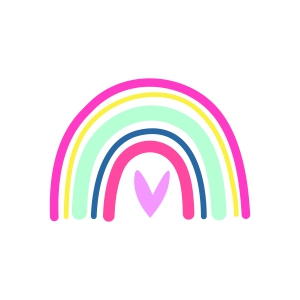Rainbow Heart SVG, Easter Rainbow SVG Digital Design Easter Day SVG