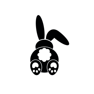 Bunny Bum and Leg SVG Clipart Files, Instant Download Easter Day SVG