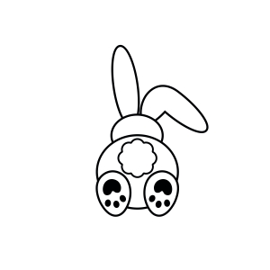 Bunny Bum Leg Outline SVG Cut File, Instant Download Easter Day SVG