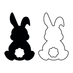 Easter Bunny Clipart and Outline SVG, Bunny SVG Vector | PremiumSVG