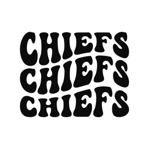Wavy Chiefs SVG Cut File, Football SVG Design Football SVG