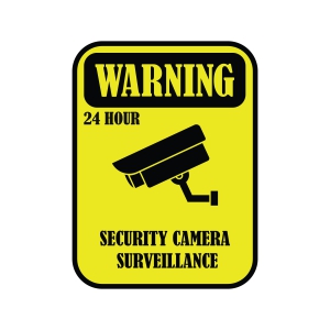 Warning CCTV Sign SVG, Video CCTV SVG Vector Files Vector Illustration