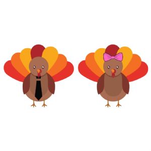 Thanksgiving Couple Turkey SVG, Turkey Instant Download Bird SVG