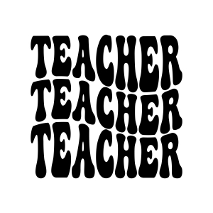 Teacher SVG with Retro Wavy Text Teacher SVG